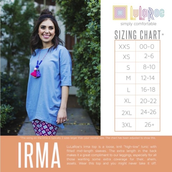 NWT XS Lularoe Irma - Picture 3 of 3